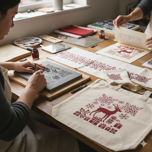 Linocut Printing Christmas Edition