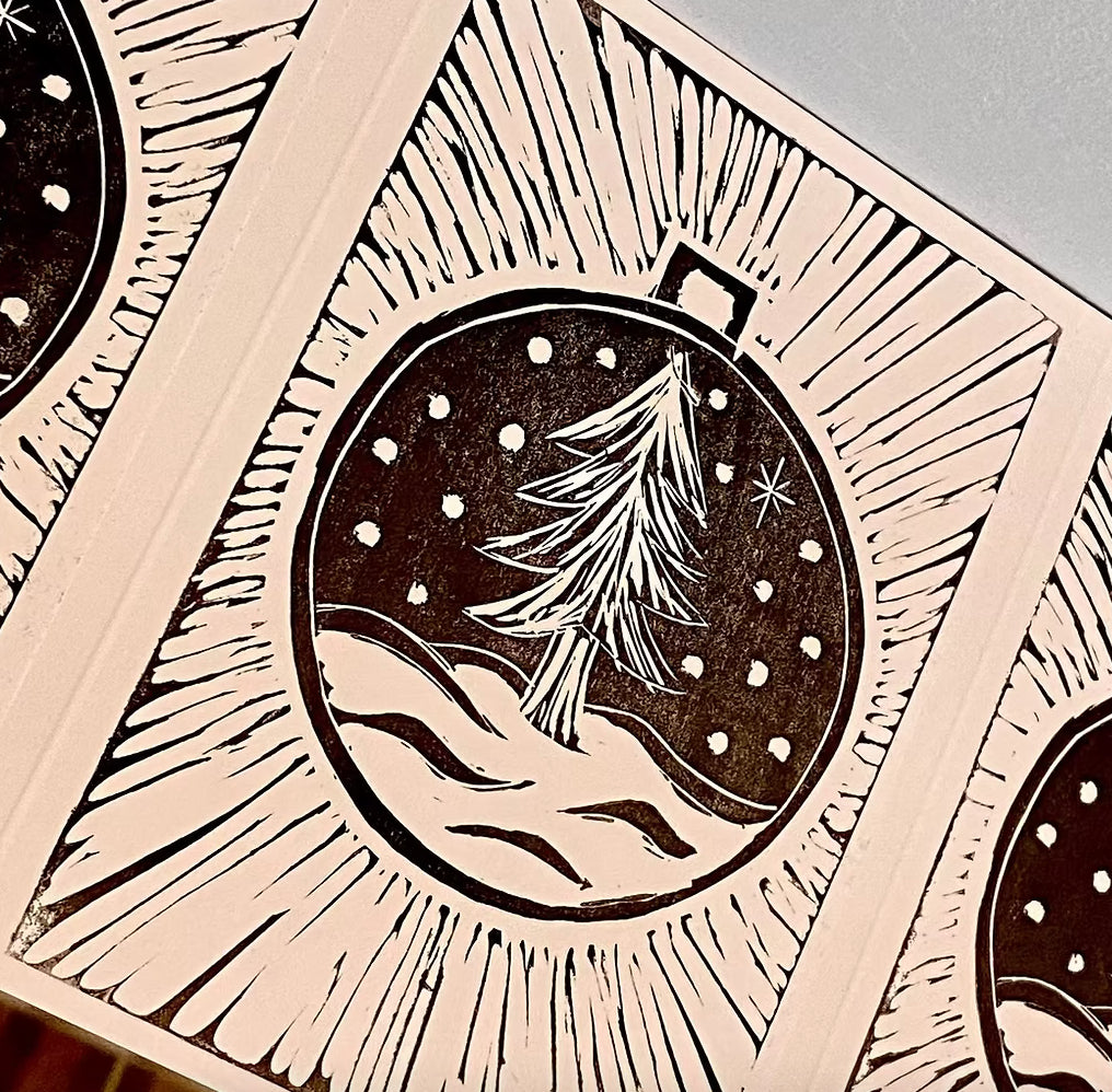 Linocut Printing Christmas Edition