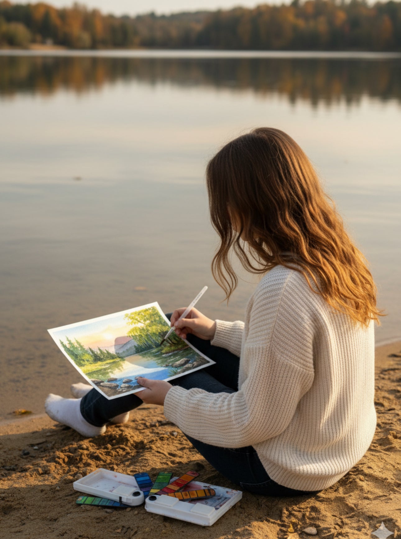 Watercolors in the Lake